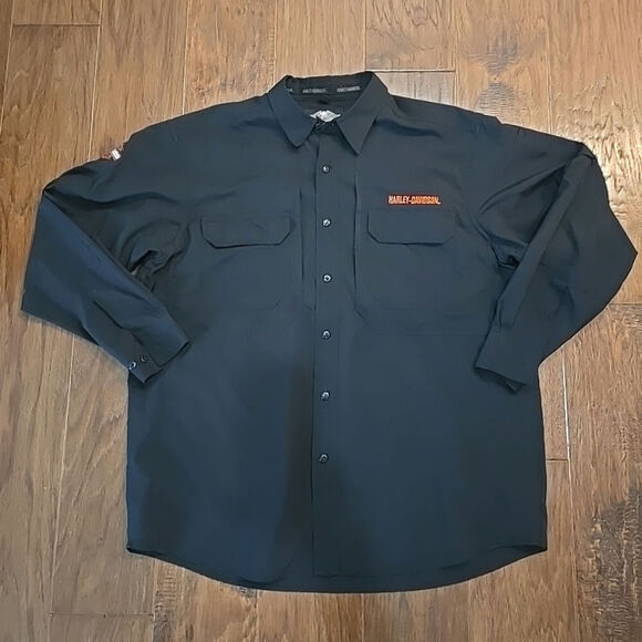 Vintage Harley Davidson Button Up Shirt Ride Free Embroidered Mens Size Xlarge - Picture 9 of 9